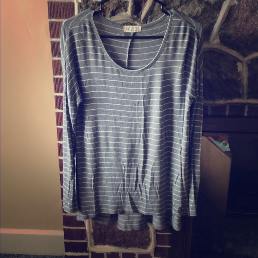 Gray striped long sleeve